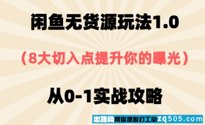 1312 闲鱼无货源玩法1.0 8大切入点提升你的曝光 从0-1实战攻略